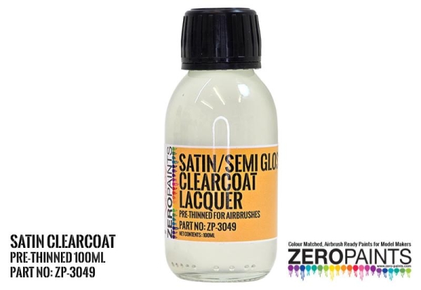 Satin (Semi Gloss) Clearcoat Lacquer 100ml zp-3049